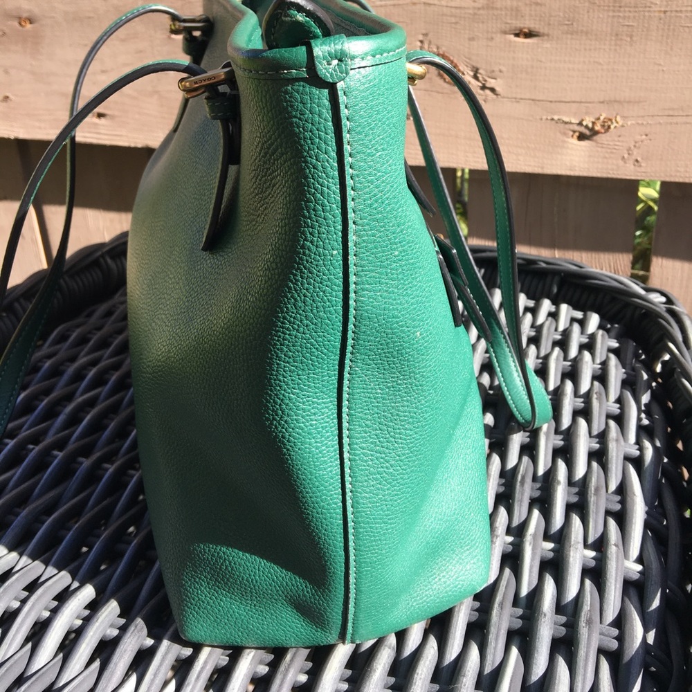 Authentic Green Coach Zip Top Tote - EUC - Picture 6 of 13